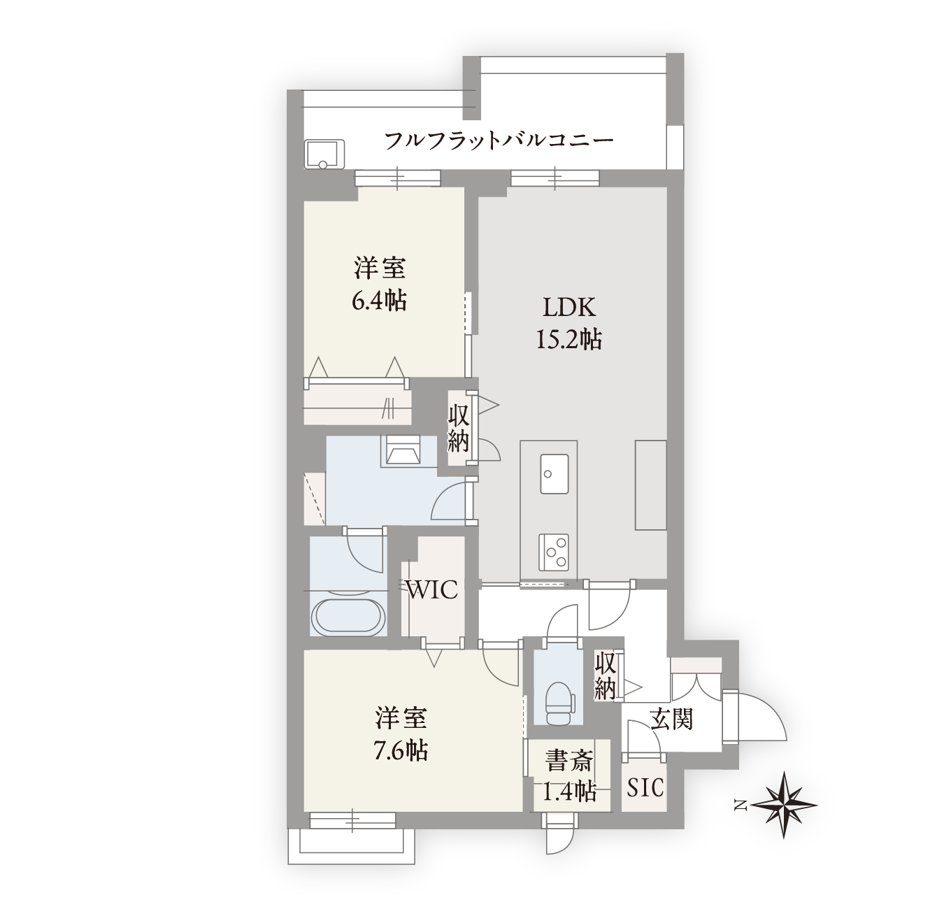シャトードール プレミア0203号室の間取り