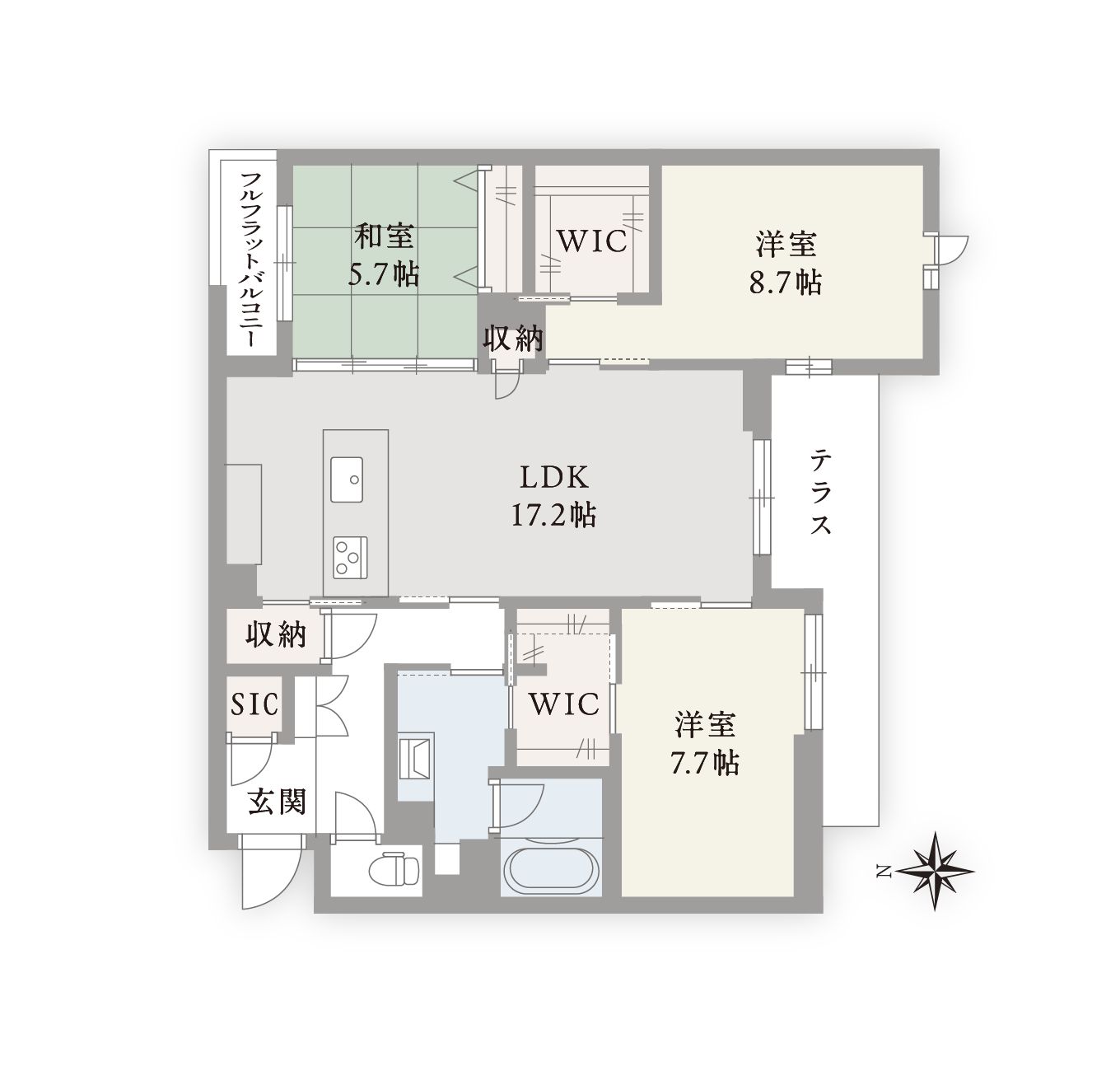 シャトードール プレミア0301号室の間取り